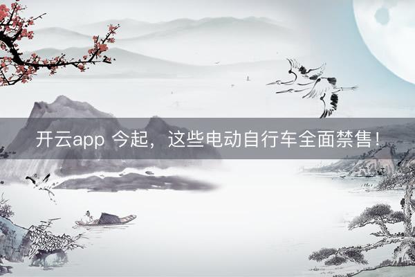 开云app 今起,这些电动自行车全面禁售!