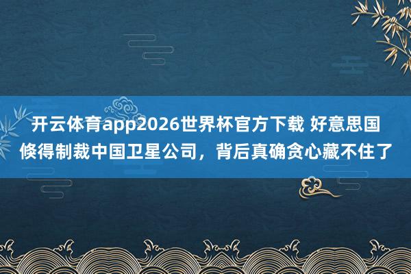 开云体育app2026世界杯官方下载 好意思国倏得制裁中国卫星公司，背后真确贪心藏不住了