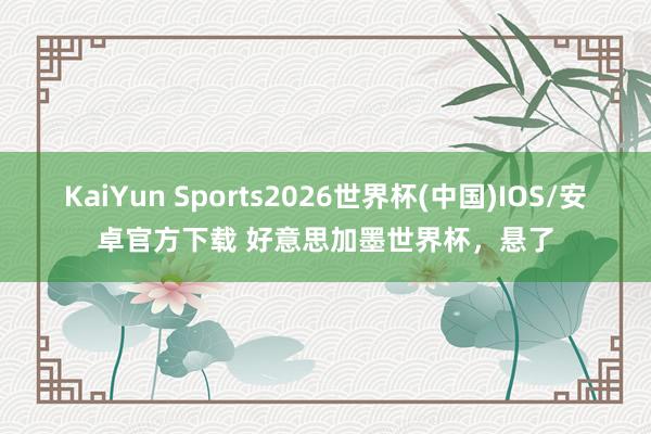 KaiYun Sports2026世界杯(中国)IOS/安卓官方下载 好意思加墨世界杯，悬了