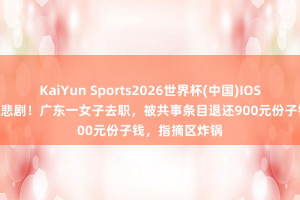 KaiYun Sports2026世界杯(中国)IOS/安卓官方下载 悲剧！广东一女子去职，被共事条目退还900元份子钱，指摘区炸锅