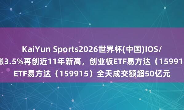 KaiYun Sports2026世界杯(中国)IOS/安卓官方下载 创业板指涨3.5%再创近11年新高，创业板ETF易方达（159915）全天成交额超50亿元