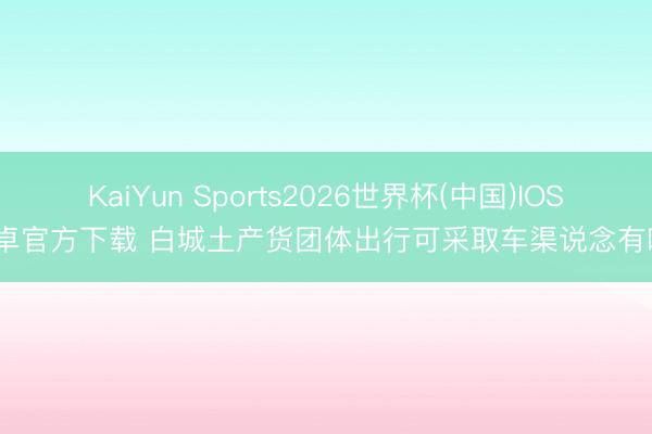 KaiYun Sports2026世界杯(中国)IOS/安卓官方下载 白城土产货团体出行可采取车渠说念有哪些