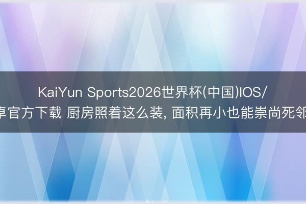 KaiYun Sports2026世界杯(中国)IOS/安卓官方下载 厨房照着这么装, 面积再小也能崇尚死邻居!