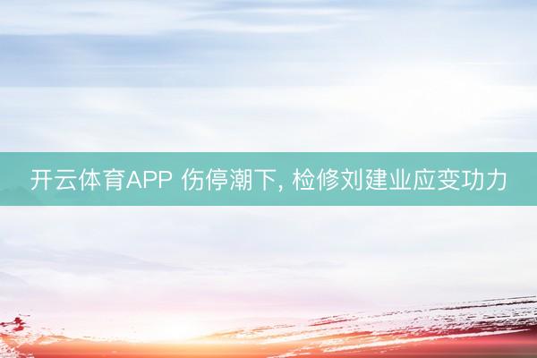开云体育APP 伤停潮下, 检修刘建业应变功力
