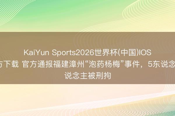 KaiYun Sports2026世界杯(中国)IOS/安卓官方下载 官方通报福建漳州“泡药杨梅”事件，5东说念主被刑拘