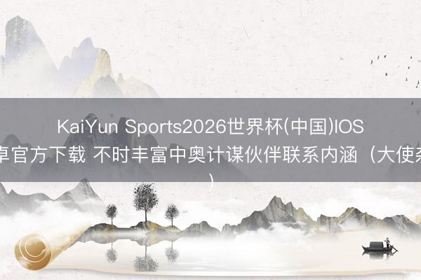 KaiYun Sports2026世界杯(中国)IOS/安卓官方下载 不时丰富中奥计谋伙伴联系内涵（大使杂文）