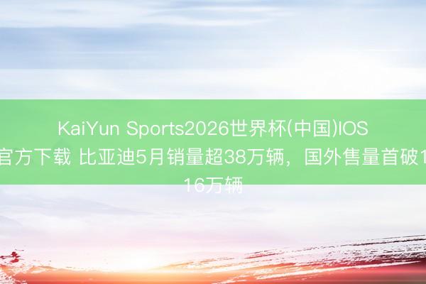 KaiYun Sports2026世界杯(中国)IOS/安卓官方下载 比亚迪5月销量超38万辆，国外售量首破16万辆