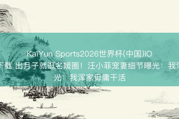 KaiYun Sports2026世界杯(中国)IOS/安卓官方下载 出月子就逛名媛圈！汪小菲宠妻细节曝光：我浑家毋庸干活